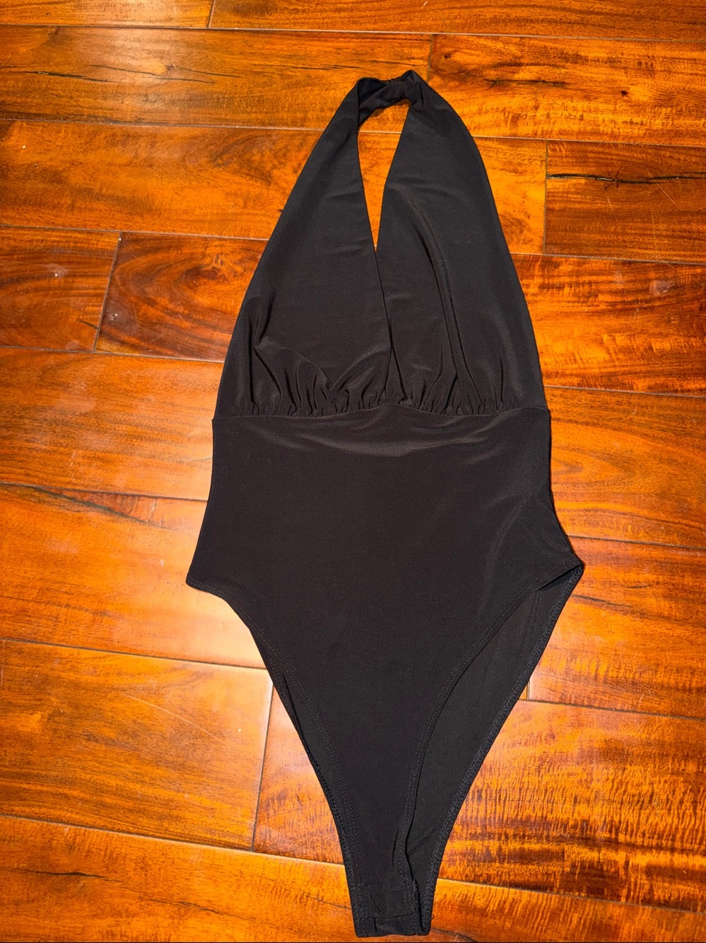 Forever 21 Black Halter V-Neck Bodysuit